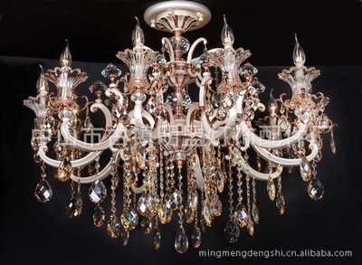 明盟高檔鋅合金彎管水晶吊燈 廠家直銷定制服務